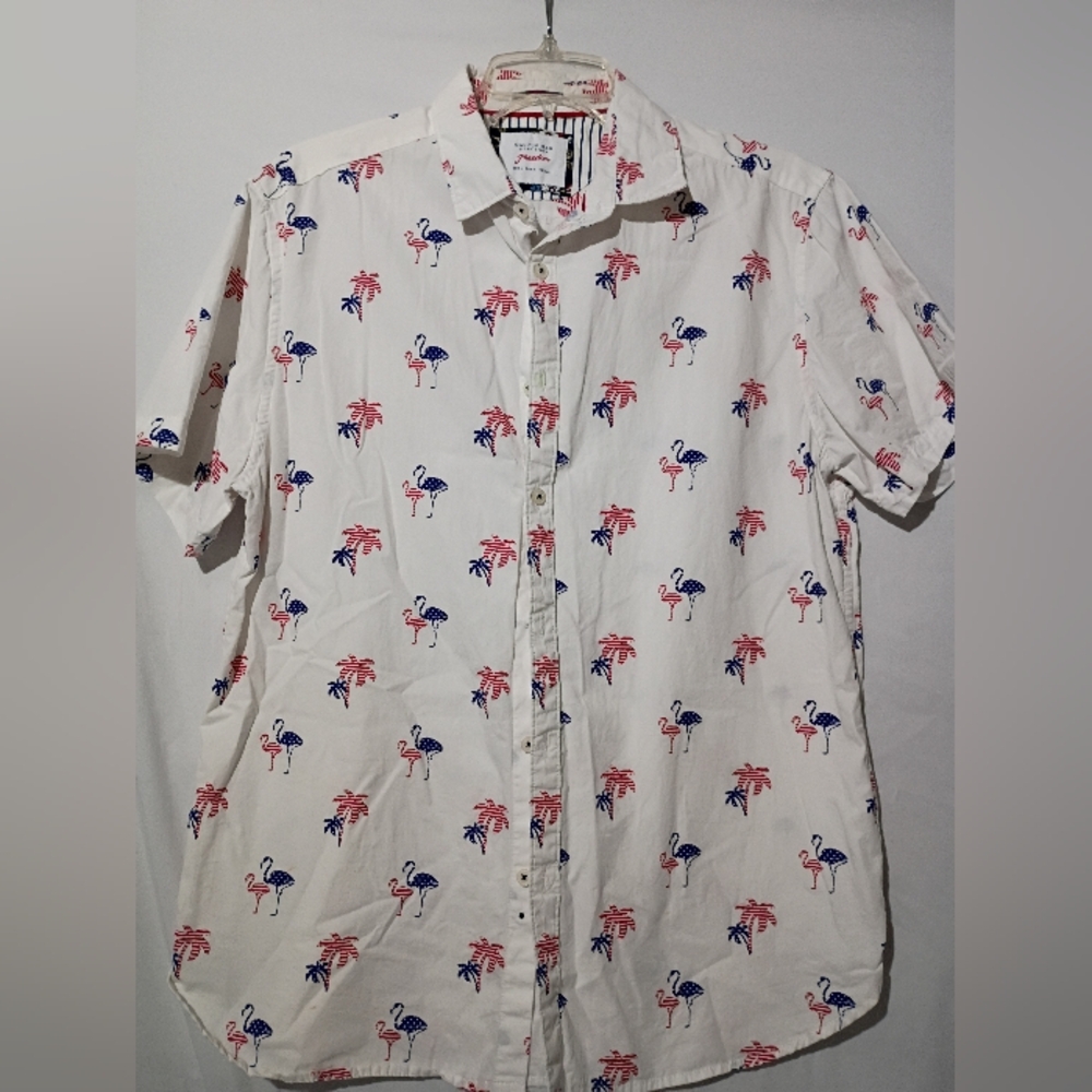 Cactus man Ricky Singh Tropical Flamingo and Palm Print